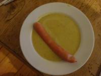 Potato zucchini soup with Wienerle sausage, Nürnberg, DE, 1st November 2014