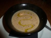 Bio chestnut cream soup with bio truffle oil, Dießen am Ammersee, DE, 19th December 2014